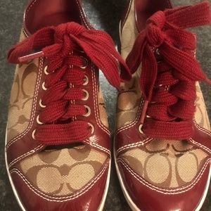 Burgundy Coach Sneakers